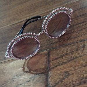 Chanel pink pearl round sunglasses